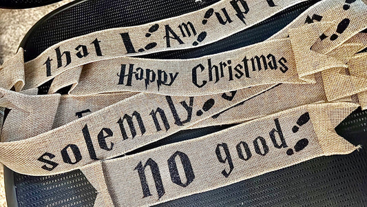 Magical Wizard Christmas Tree Ribbon | Fantasy Holiday Ribbon | Vintage Spell-Inspired Decor | 2.5 Inch x 15 Ft Ribbon