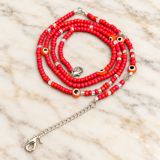 Red Protection Evil Eye Waist Beads