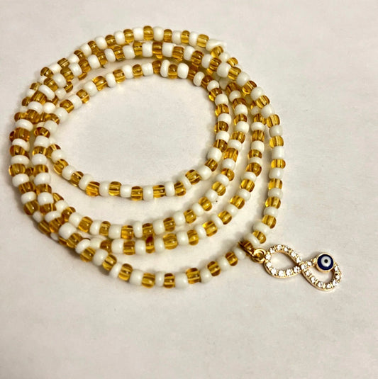 Golden Protection Infinity Evil Eye Waist Beads