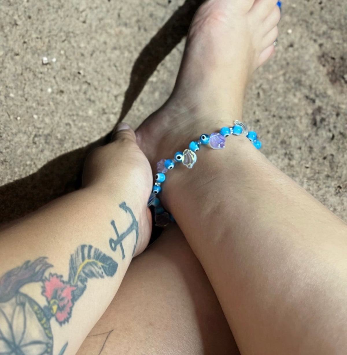 Opalite & Blue Evil Eye Anklet