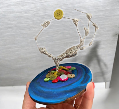 Colorful Beldam Hand Sculpture | Button-Inspired Gothic Decor