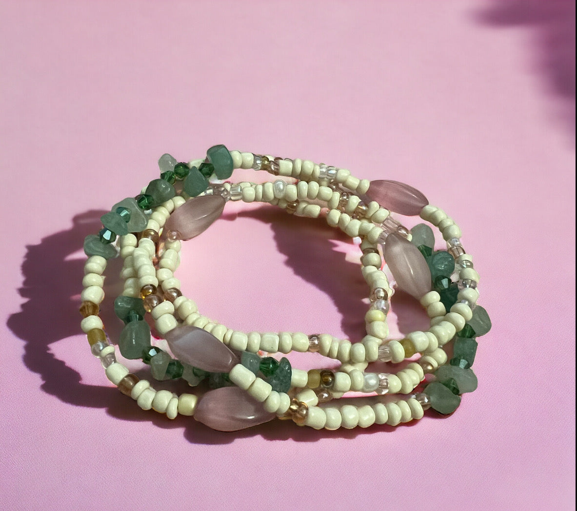 Fertility Waist Beads - Rose Quartz & Aventurine Waist beads
