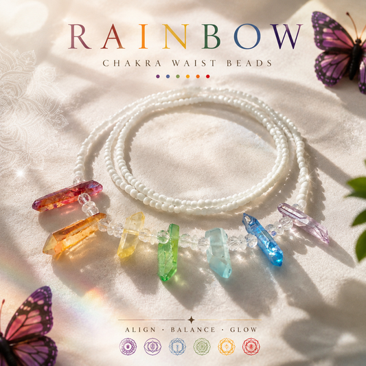 Rainbow Aura Crystal Waist Beads