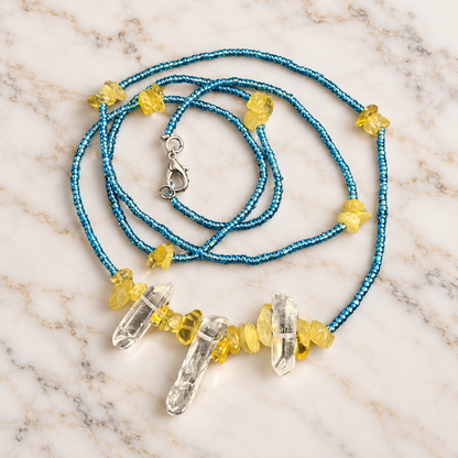 Self Esteem Citrine & Clear Quartz Waist Beads