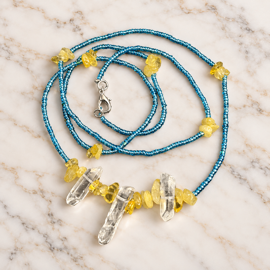Self Esteem Citrine & Clear Quartz Waist Beads
