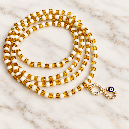 Golden Protection Infinity Evil Eye Waist Beads