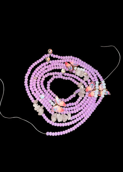Lilac Butterfly Dreams Waist Beads