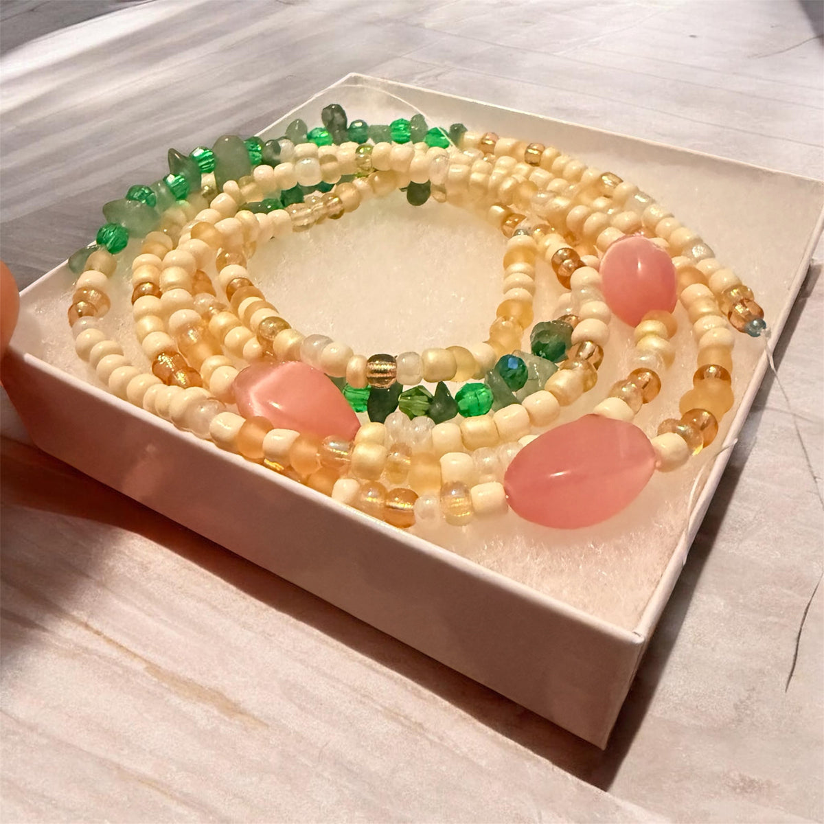 Fertility Waist Beads - Rose Quartz & Aventurine Waist beads