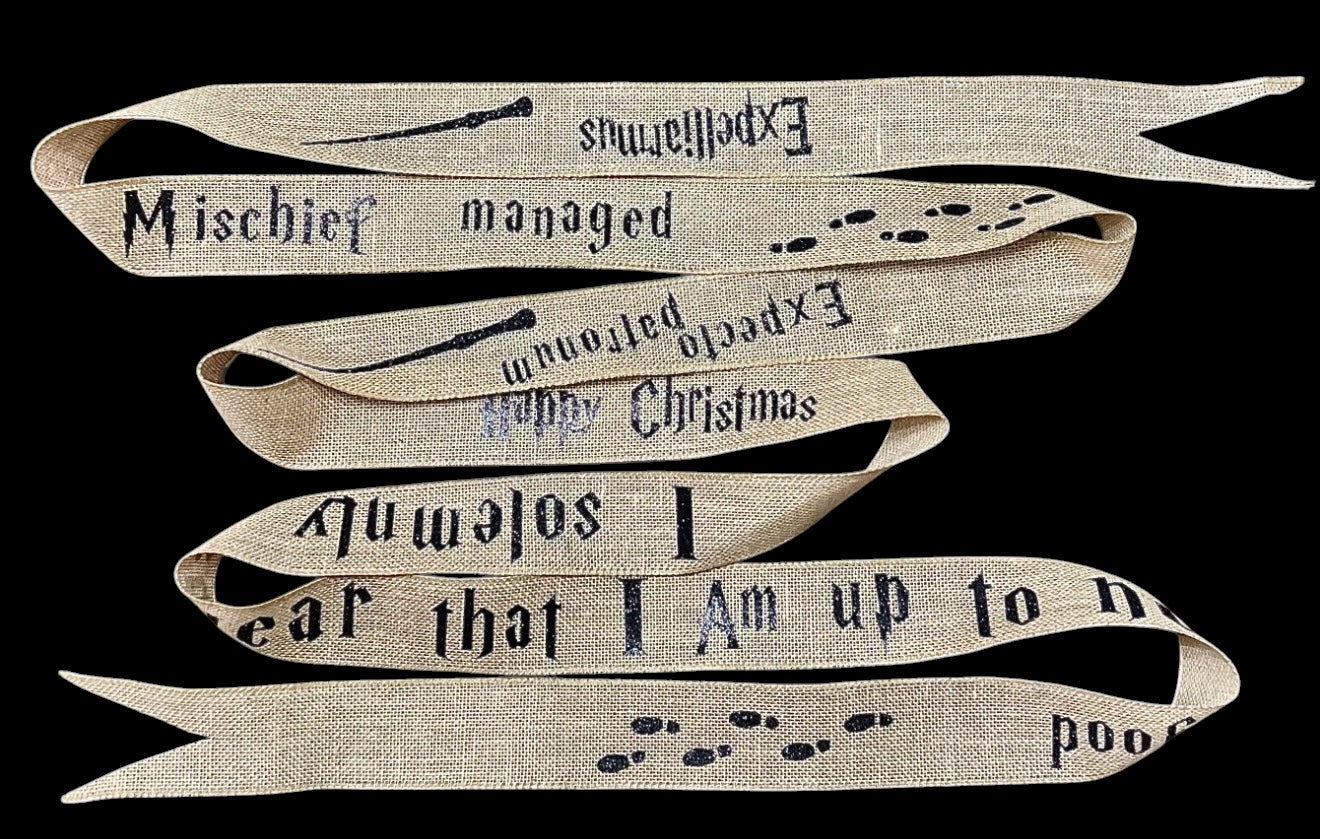 Magical Wizard Christmas Tree Ribbon | Fantasy Holiday Ribbon | Vintage Spell-Inspired Decor | 2.5 Inch x 15 Ft Ribbon
