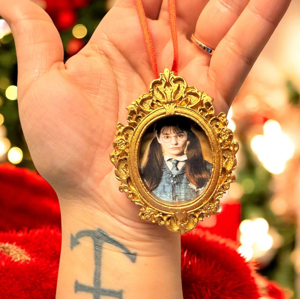 Wizard Grand Staircase Portrait Ornaments – Handmade Framed Fantasy Christmas Ornaments