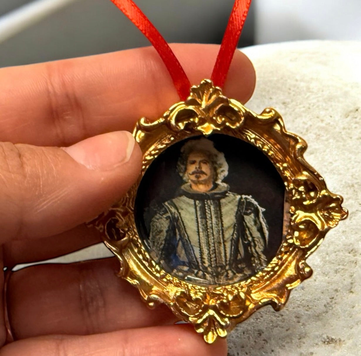 Wizard Grand Staircase Portrait Ornaments – Handmade Framed Fantasy Christmas Ornaments