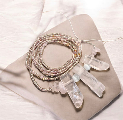 Rose Quartz Crystal Waist Beads