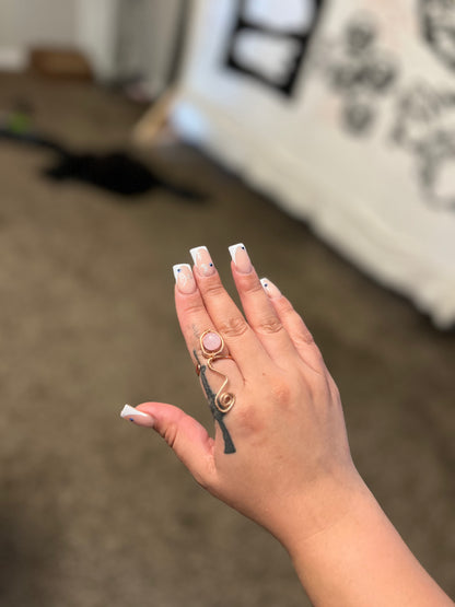 Rose Quartz Copper 1-Stone Ring