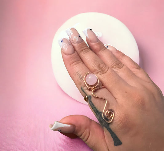 Rose Quartz Copper 1-Stone Ring
