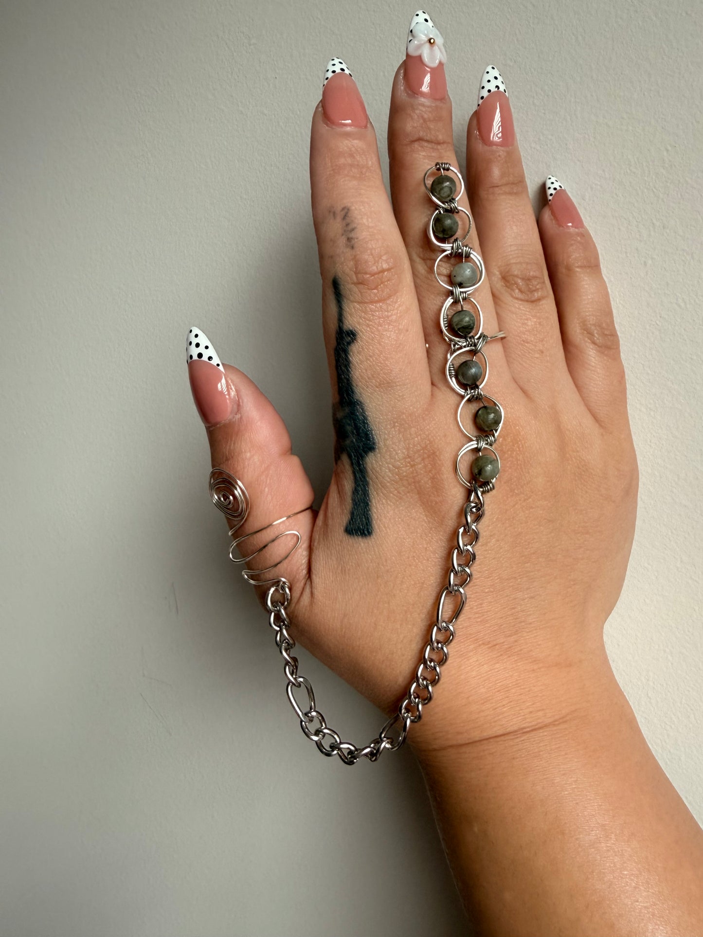 Labradorite Double Wand Ring