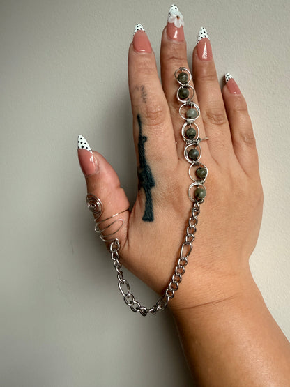Labradorite Double Wand Ring
