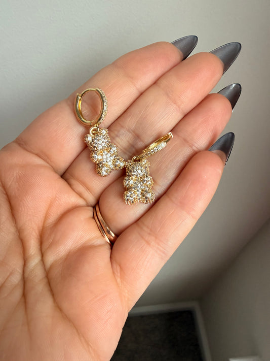 Iced Out Gummy Bear Earrings