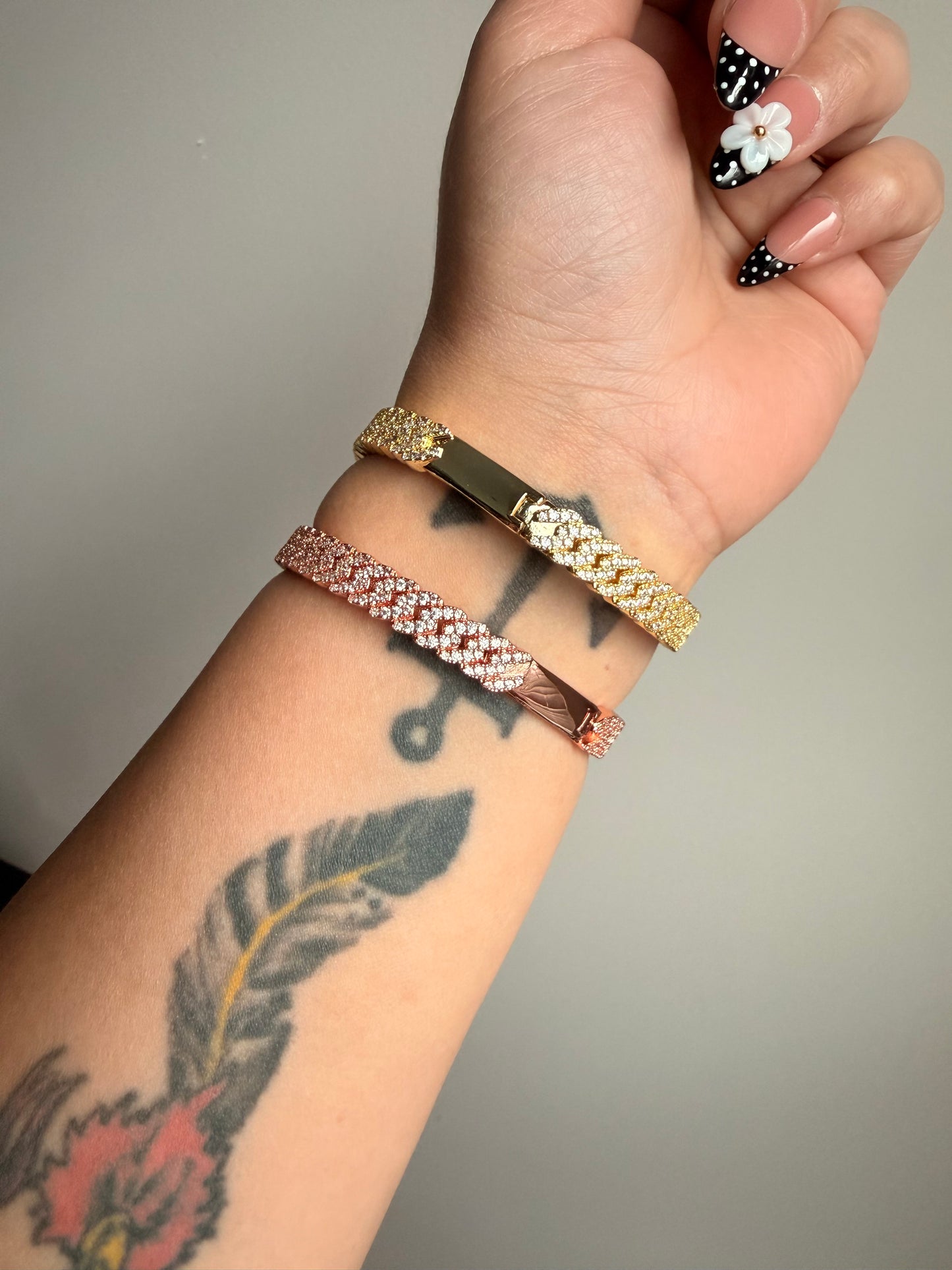 Iced Out Heart Bangle