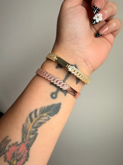 Iced Out Heart Bangle