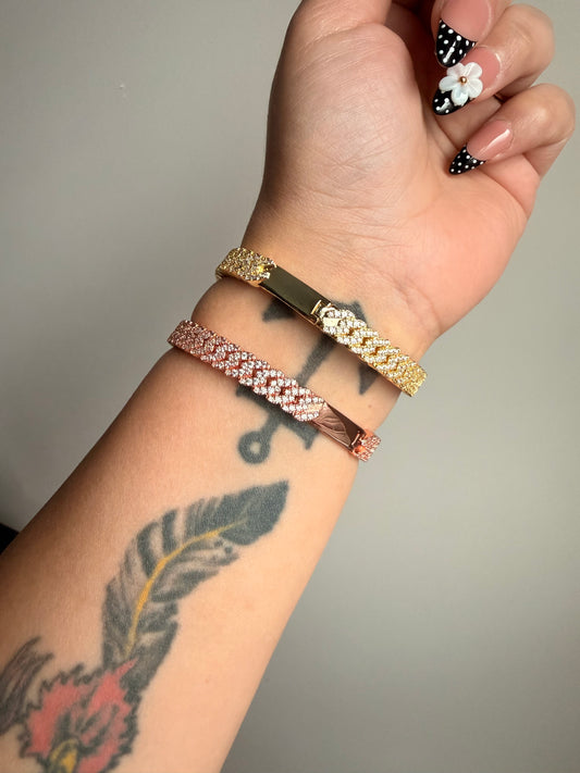 Iced Out Heart Bangle