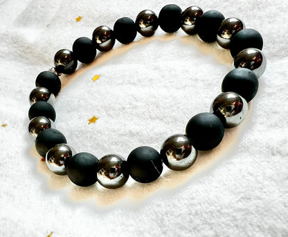 Grounding Bracelet | Matte Black Onyx & Hemtite Bracelet