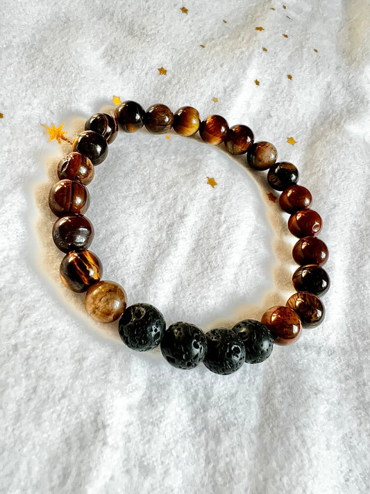 Grounding Bracelet | Lava & Tiger Eye Bracelet