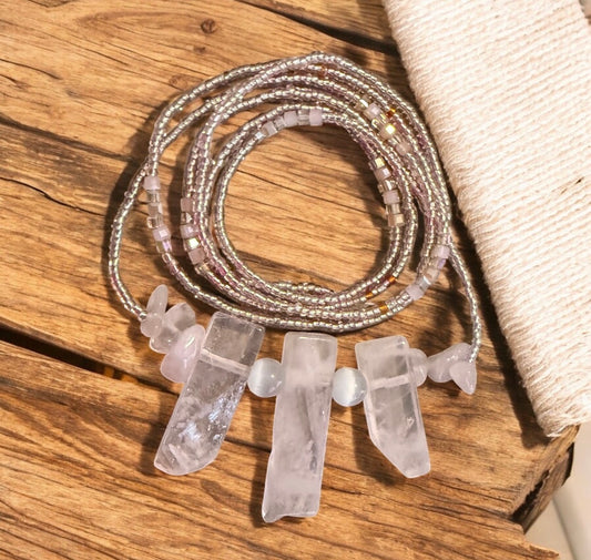 Rose Quartz Crystal Waist Beads