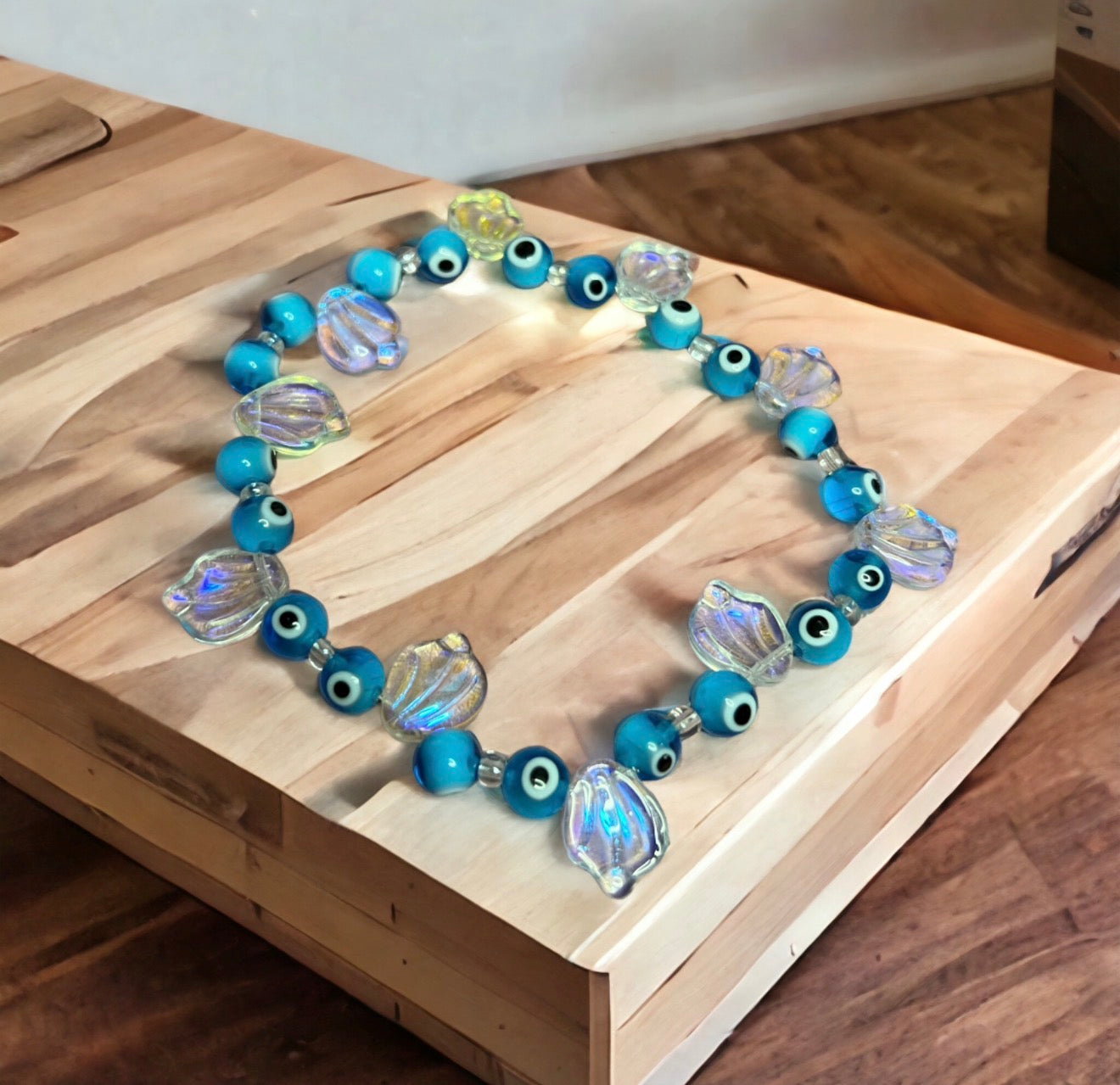 Opalite & Blue Evil Eye Anklet