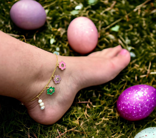 Bloom & Pearl Charm Anklet