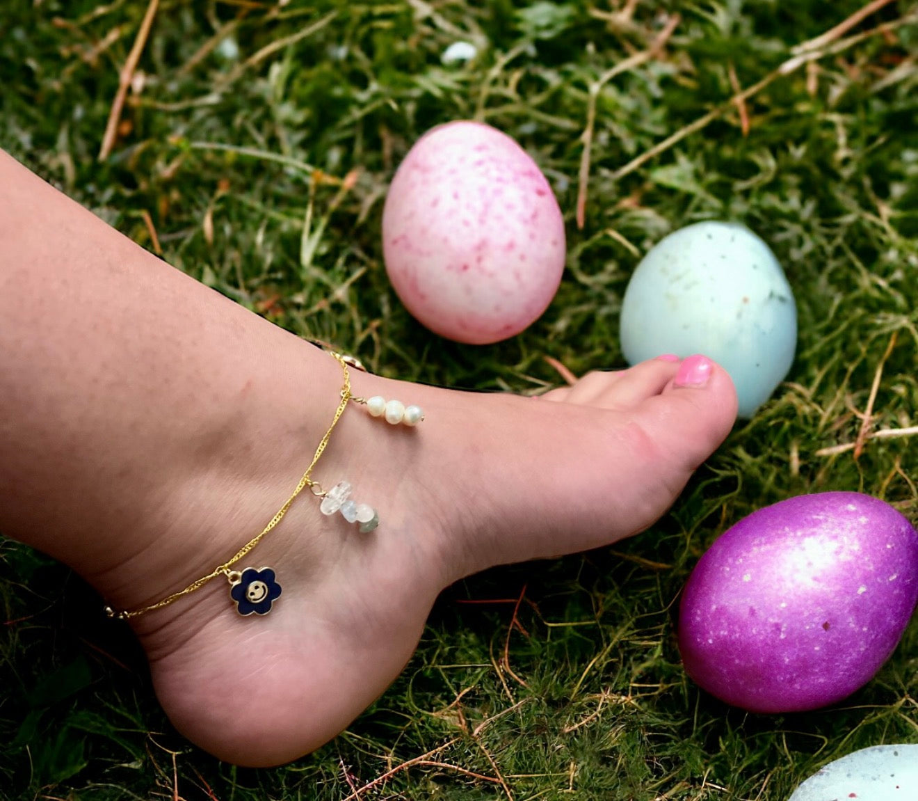 Bloom & Pearl Charm Anklet