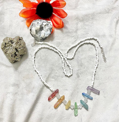 Rainbow Aura Crystal Waist Beads