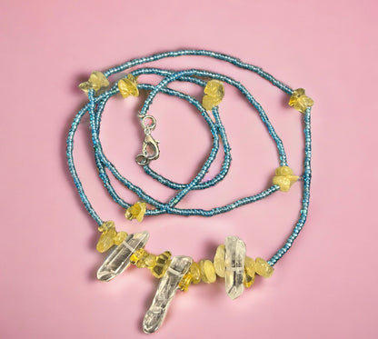 Self Esteem Citrine & Clear Quartz Waist Beads