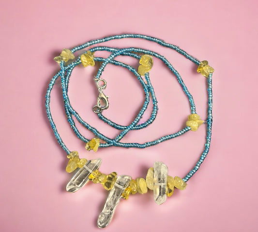 Self Esteem Citrine & Clear Quartz Waist Beads