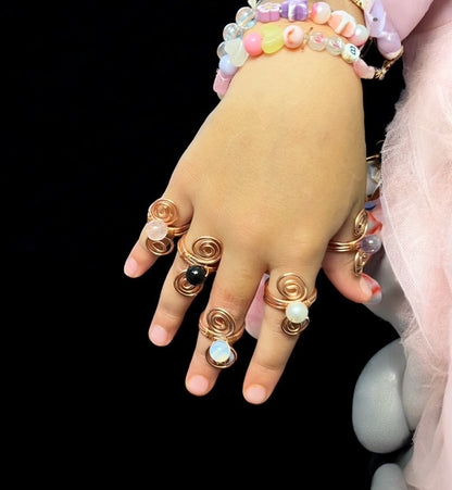 Children's - Swirl Stone Copper Ring