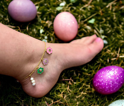Bloom & Pearl Charm Anklet