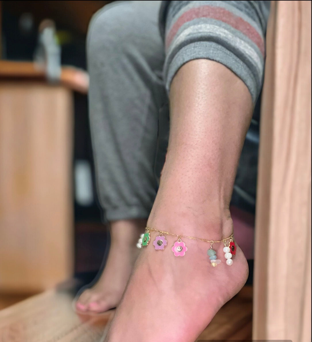 Bloom & Pearl Charm Anklet