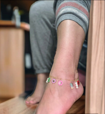 Bloom & Pearl Charm Anklet