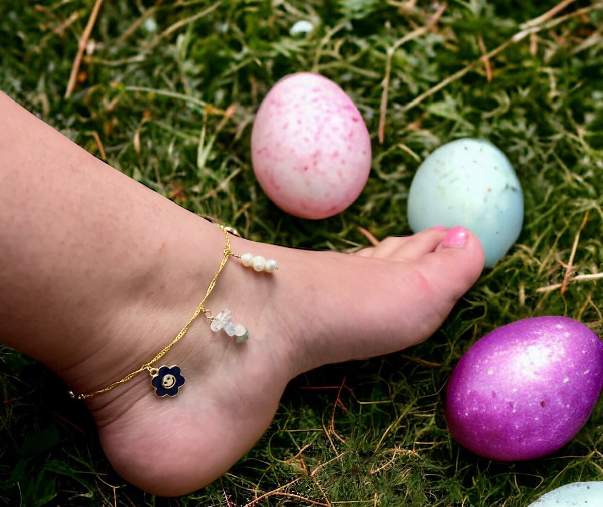 Bloom & Pearl Charm Anklet