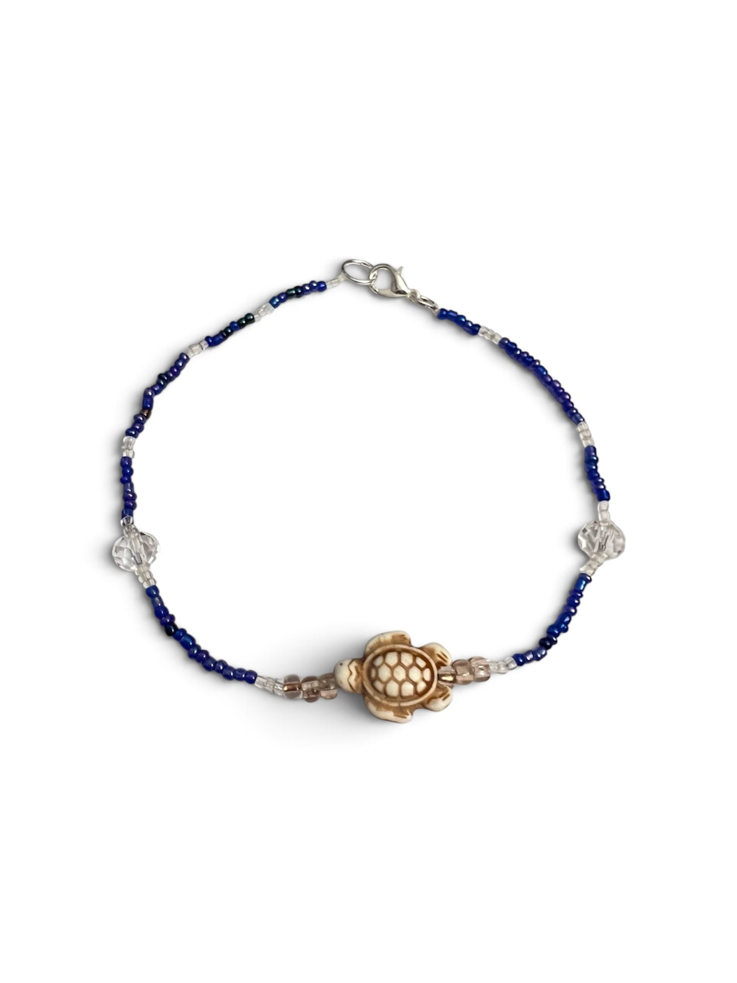 Ocean Wanderer Sea Turtle Anklet – Blue Beaded Beach Anklet