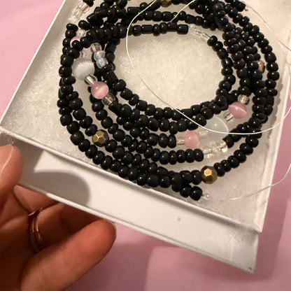 Rose Quartz & Selenite Waist Beads