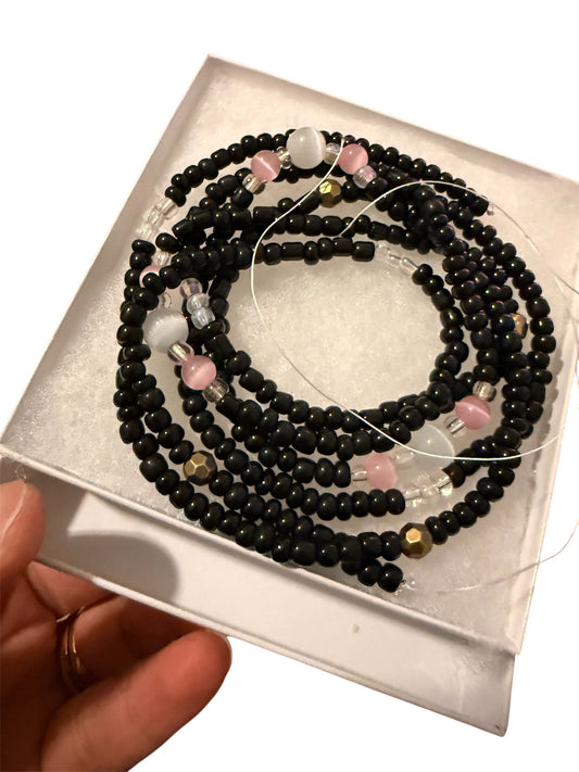 Rose Quartz & Selenite Waist Beads