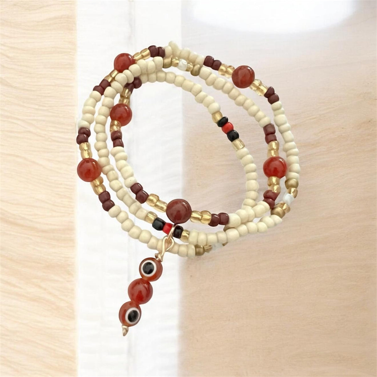 Protection & Passion Carnelian & Evil Eye Waist Beads