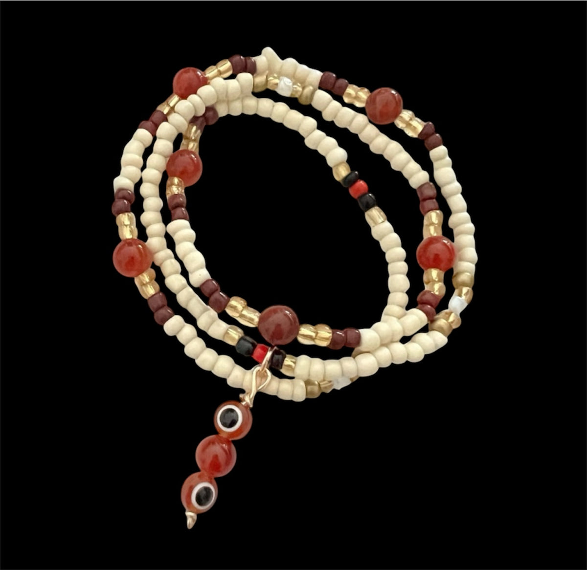 Protection & Passion Carnelian & Evil Eye Waist Beads
