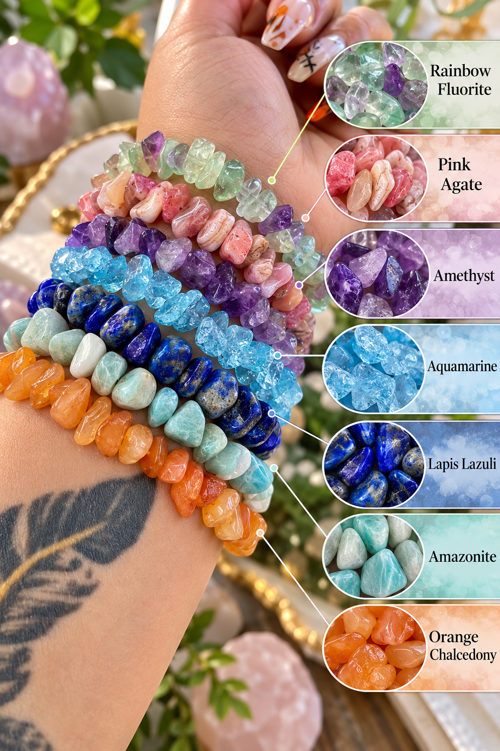 Mini Chip Gemstone Bracelet - Stackable Bracelets